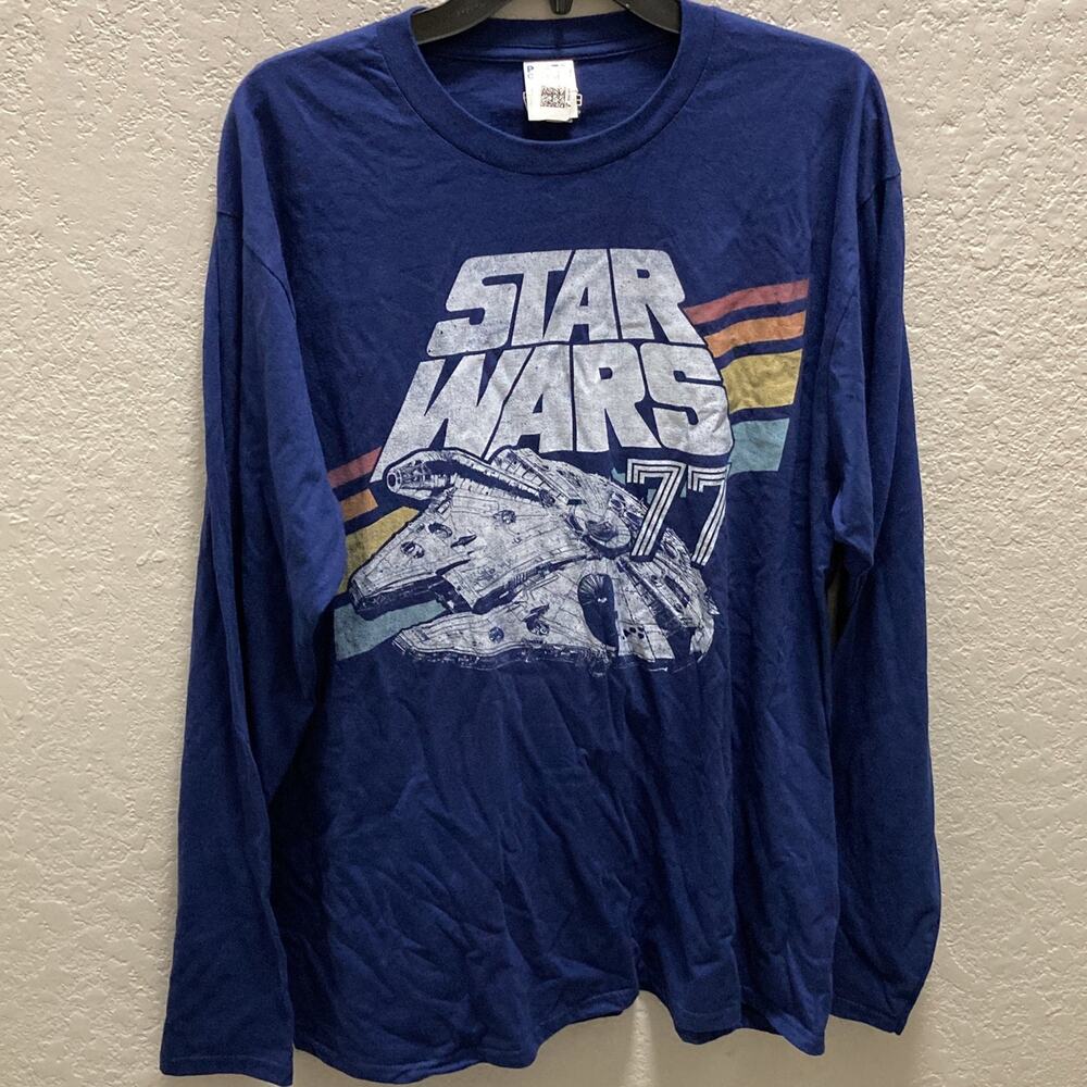 Star Wars XL Long Sleeve Millennium Falcon 77 Blue